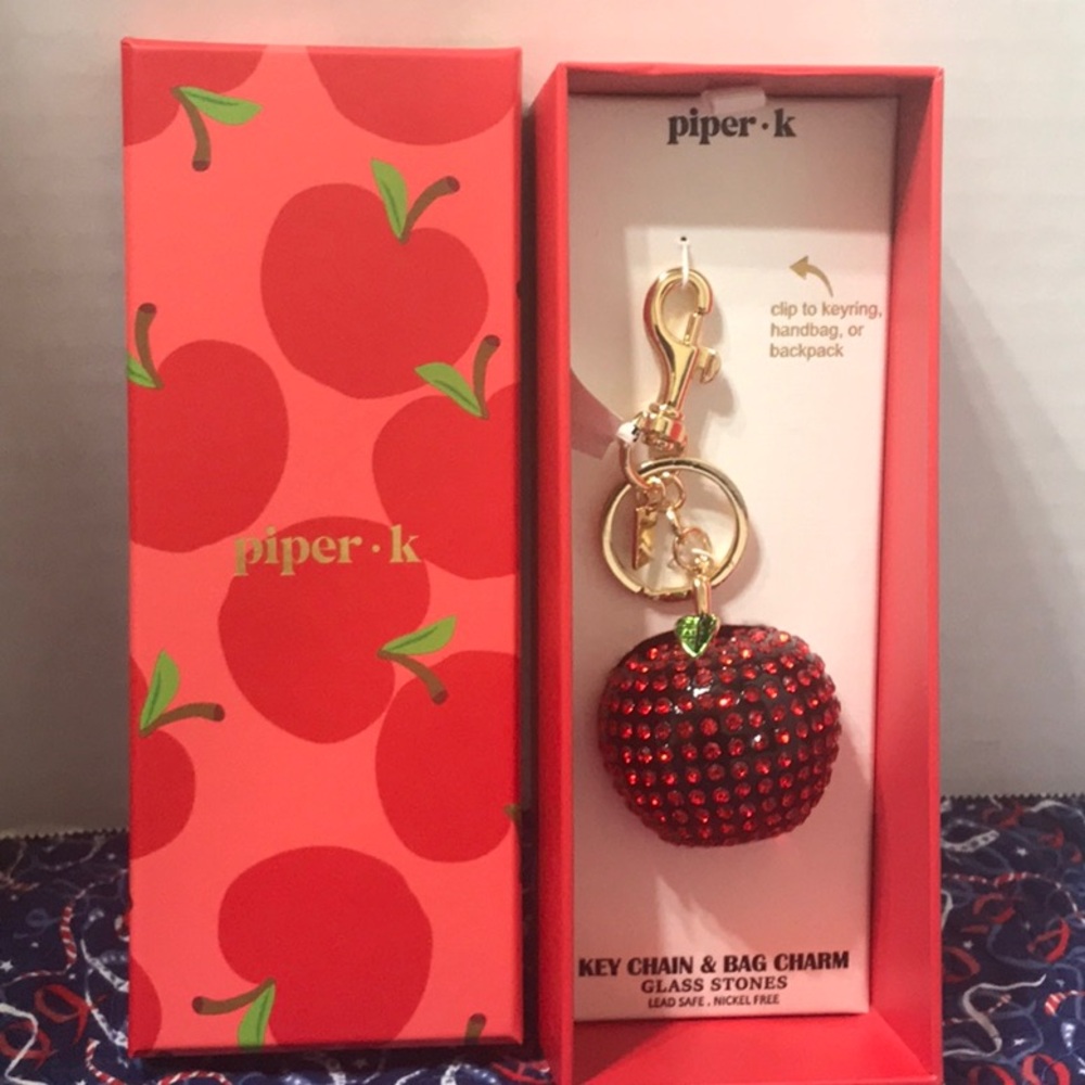 Piper k key chain bag charm cherry